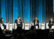 Daisy Nguyen, Colin Groth, Richard Raya and Kim Johnson sit on stage at the 2023 Cradle to Career Network Convening