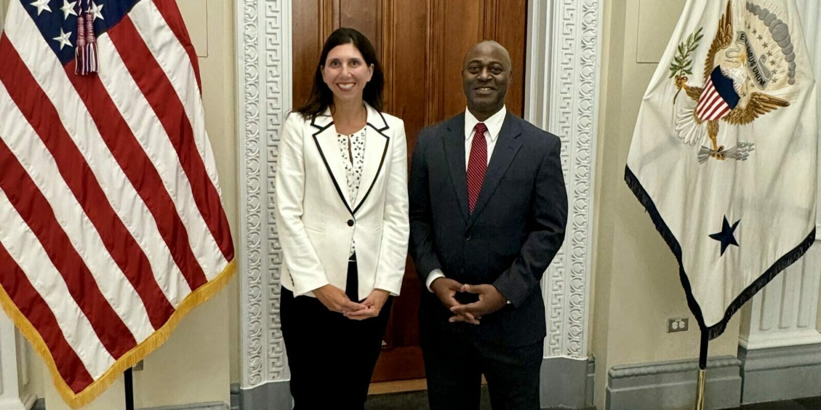 Jennifer Blatz, president and CEO, and Josh Davis, vice president of policy and partnerships