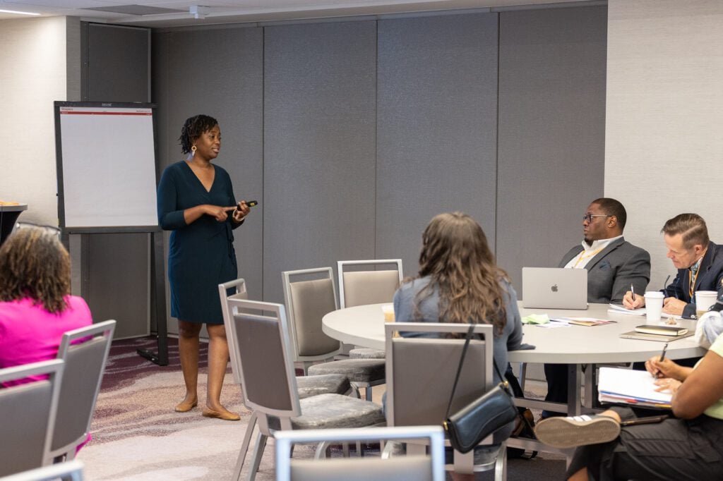 Tauheedah Jackson presents at the 2024 StriveTogether Policy Summit in Washington D.C.
